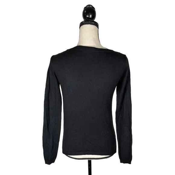 NAF NAF Paris Black Lipstick Sequined Knit Sweater Size: S - Picture 3 of 4